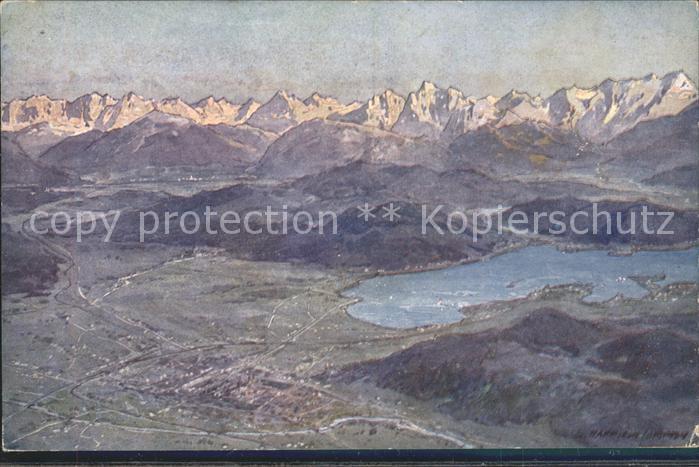 Klagenfurt Woerthersee mit Wörthersee und Karawanken