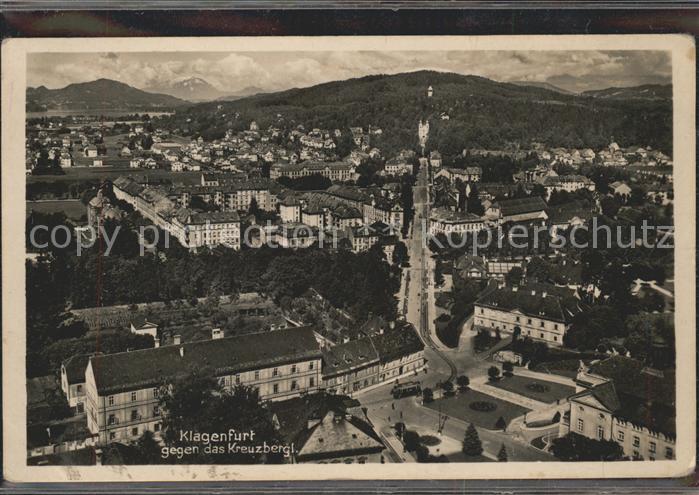 Klagenfurt Woerthersee Teilansicht mit  Kreuzbergl