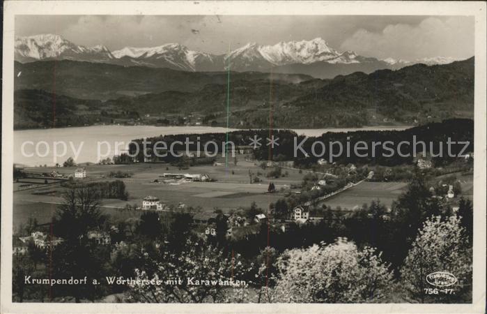 Krumpendorf Woerther See mit Karawanken