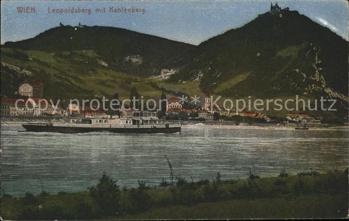 Wien mit Kahlenberg und Leopoldsberg Dampfschiff