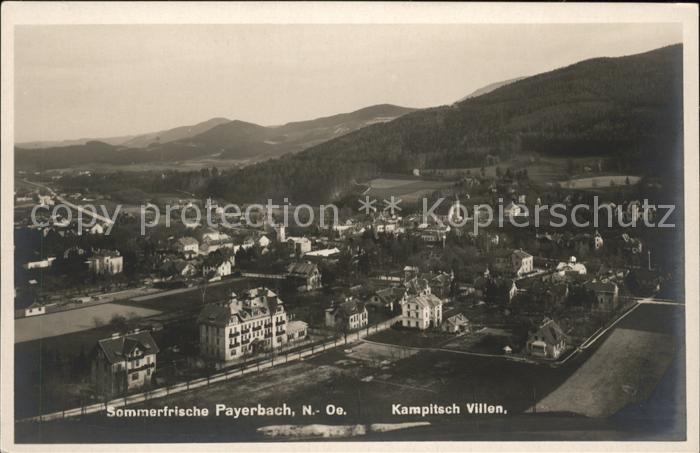 Payerbach Ortsblick mit Kampitsch Villen
