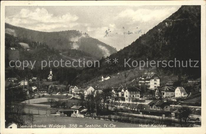Waldegg Niederoesterreich Ortsblick mit Hotel Küchner