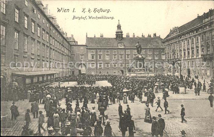 WIEN AT KK Hofburg Burghof Wachabloesung
