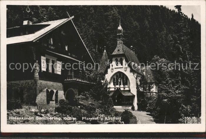 Semmering Niederoesterreich Pfarrhof und Kircherl