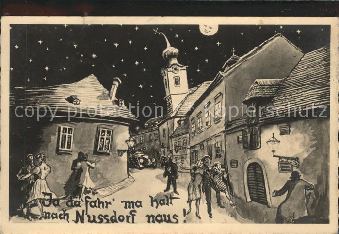 Nussdorf Wien Dorfparty Karikatur