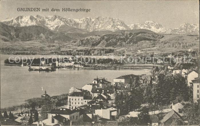 Gmunden Salzkammergut Ortsansicht mit Schloss Ort Traunsee un