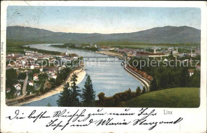 Linz Donau Panorama Donau Bruecke