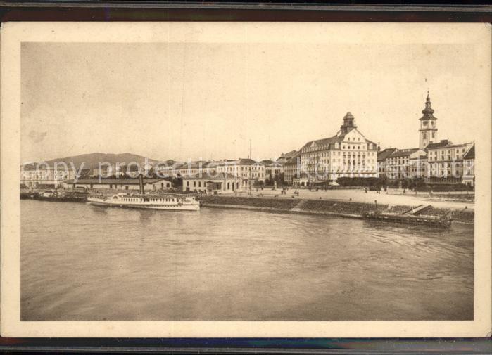 Linz Donau Landungsplatz Dampfer Kuenstlerkarte Nr. 8011/5