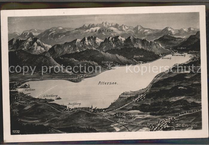 Attersee und Umgebung Dachsteingebirge aus der Vogelperspektive