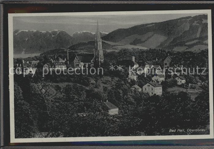Bad Hall Oberoesterreich Ortsansicht mit Kirche Alpenpanorama Kurort Oberdonau