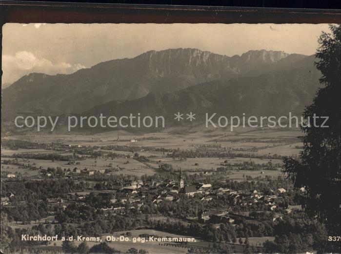 Kirchdorf Krems Panorama gegen Kremsmauer