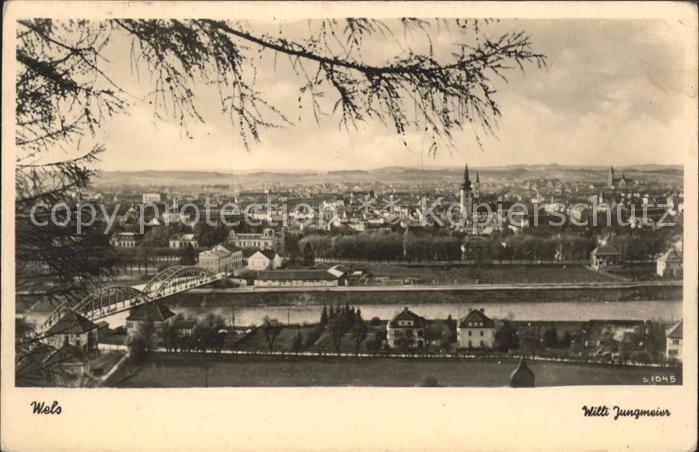 Wels Oberoesterreich Gesamtansicht Traun Bruecke