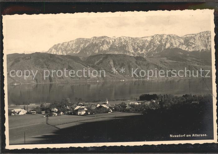 Nussdorf Attersee Gesamtansicht mit Alpenpanorama