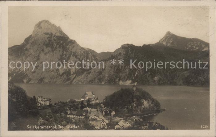 Traunkirchen Ortsansicht mit Alpenpanorama Traunsee