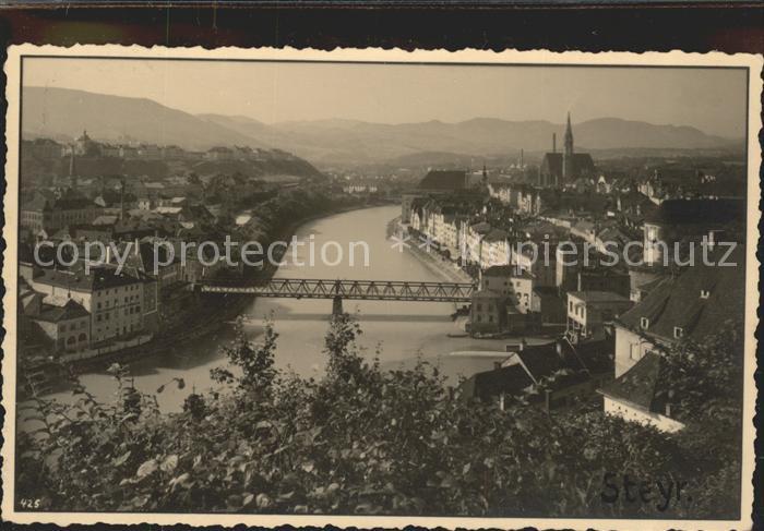 Steyr Enns Oberoesterreich Gesamtansicht Enns Bruecke Das oesterreichische Rothe