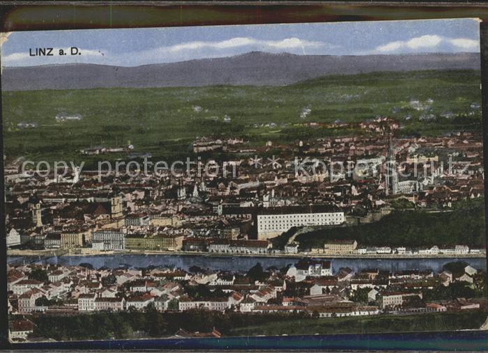 Linz Donau Gesamtansicht mit Dom