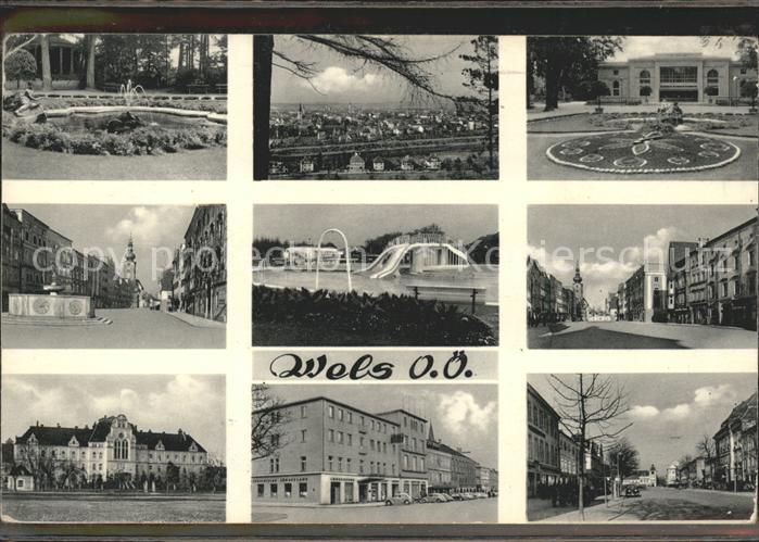 Wels Oberoesterreich Park Fontäne Teilansichten Schwimmbad S