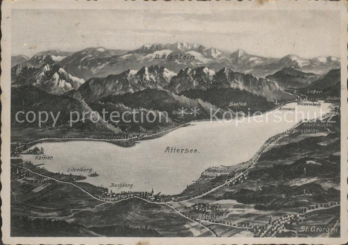 Attersee und Umgebung aus der Vogelperspektive A