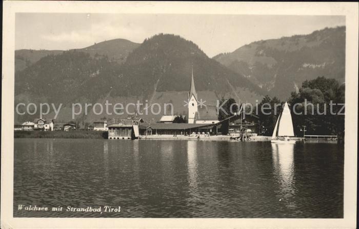 Walchsee Tirol Strandbad Segelboot