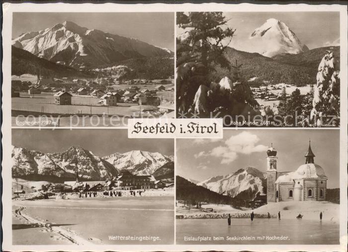 Seefeld Tirol Eislaufplatz Seekirchlein Hocheder Hohe Munde Wettersteingebirge H