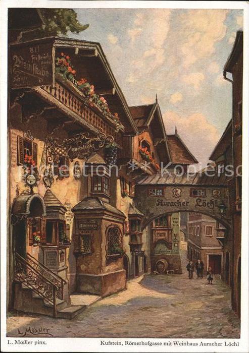 Kufstein Tirol Künstlerkarte Ludwig Mößler Römerhofgas