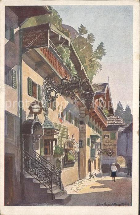Kufstein Tirol Künstlerkarte E. Handel-Mazzetti Römerh