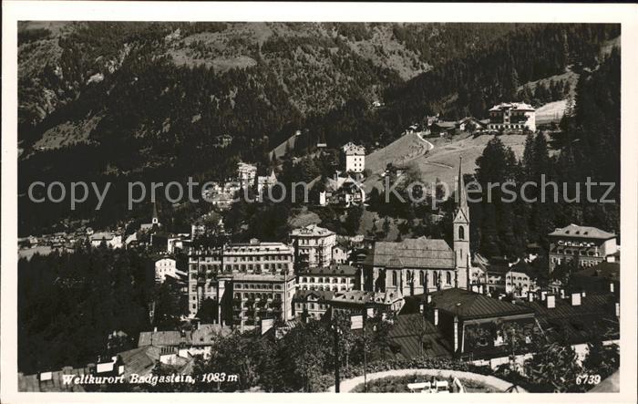 Badgastein Ortsblick mit Kirche