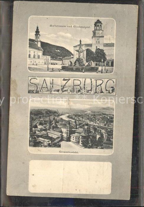 Salzburg Oesterreich Gesamtansicht Hofbrunnen mit Glockenspiel