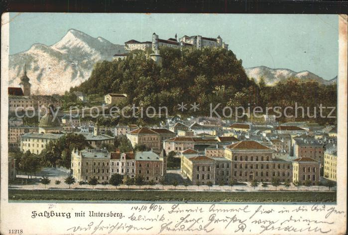Salzburg Oesterreich Stadtblick mit Festung Hohensalzburg und Untersberg