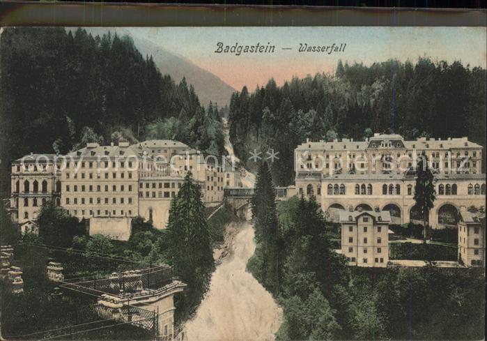 Badgastein Teilansicht mit Wasserfall