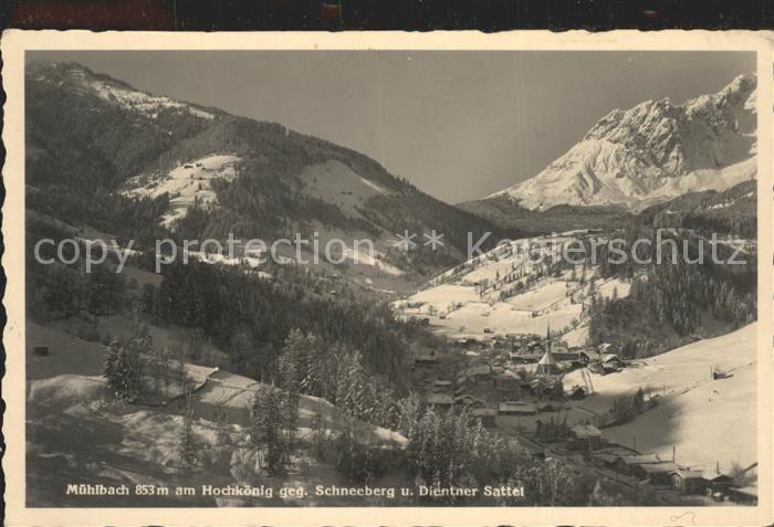 Muehlbach Hochkoenig mit Schneeberg und Dientner Sattel
