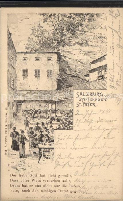 SALZBURG  AT Stiftskeller St Peter Zeichnung