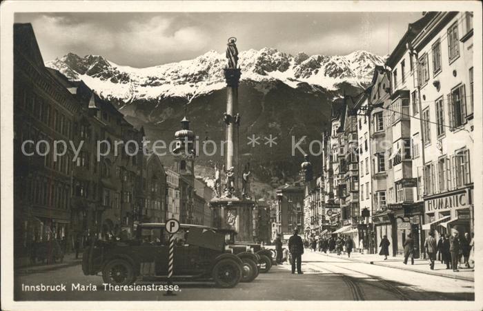 Innsbruck Maria Theresienstrasse Autos Saeulen
