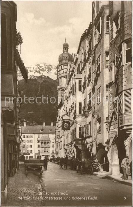 Innsbruck Herzog-Friedrichstrasse Goldenes Dachel Pferdewagen