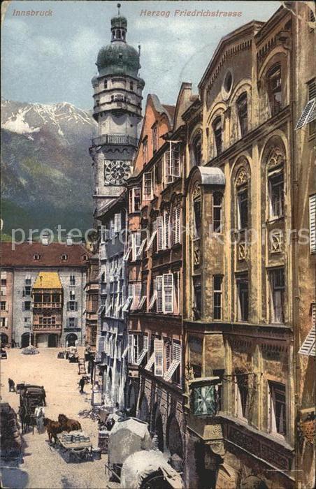 Innsbruck Herzog-Friedrichstrasse Pferdewagen Goldenes Dachl