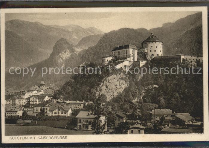 Kufstein Tirol Panorama mit Burg und Kaisergebirge