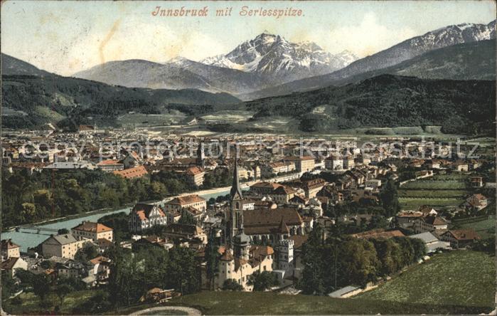 Innsbruck Panorama mit Inn und Serlesspitze