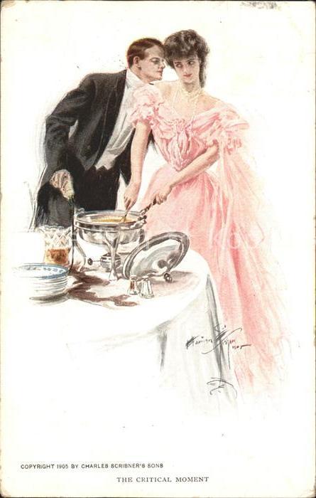 Poesie Paar Künstlerkarte Charles Scribner's S