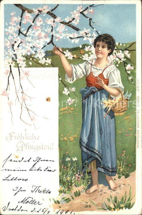 Pfingsten Pentecost Pentecote Erika Nr. 630 Frau Baum Blüten