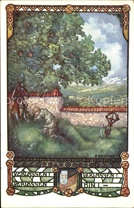 BDD Niederoesterreich Künstlerkarte F. Niessner Friedhof Verl