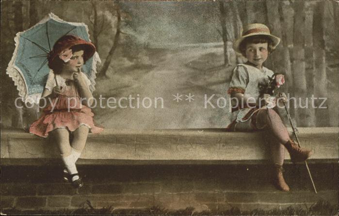 Kinder Child Enfants Poesie Sonnenschirm Rose