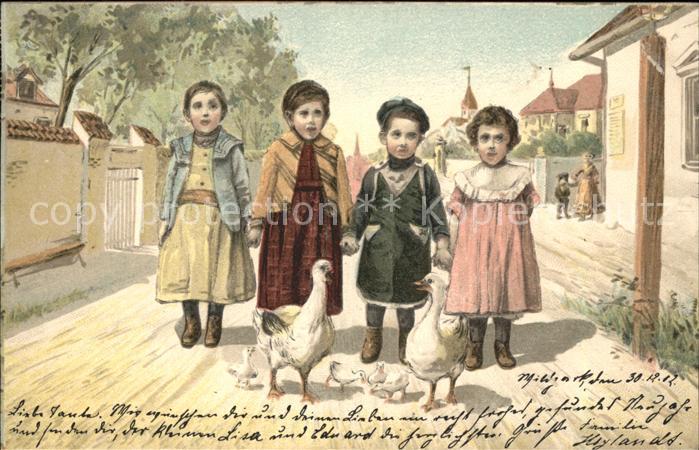 Kinder Child Enfants Gänse
