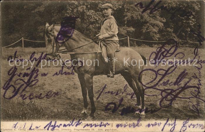 Adel Sachsen Kronprinz Georg Pferd reiten Reitsport