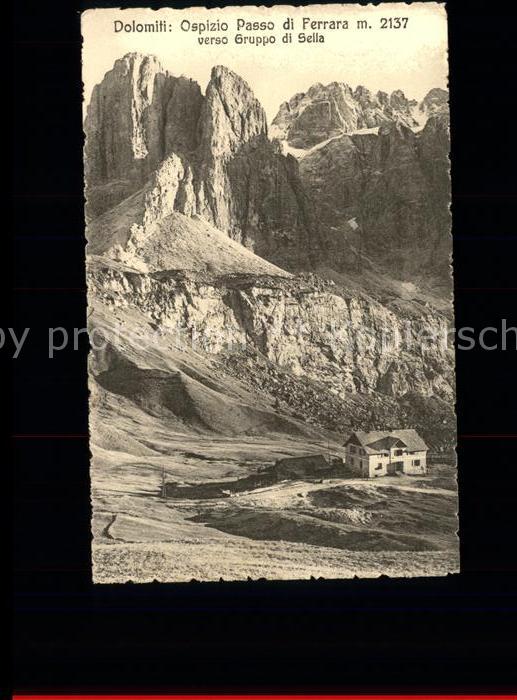 Sellagruppe Ospizio Passo di Ferrara verso Gruppo di Sella Dolomiti Berghuette D
