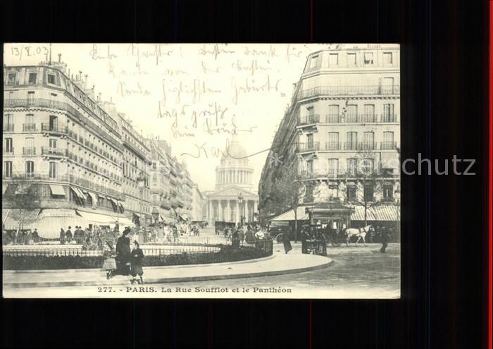 Paris Rue Soufflot et le Pantheon Ruhmeshalle