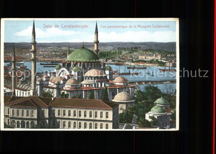 Constantinopel Istanbul Vue panoramique de la Mosquee Suleymanie