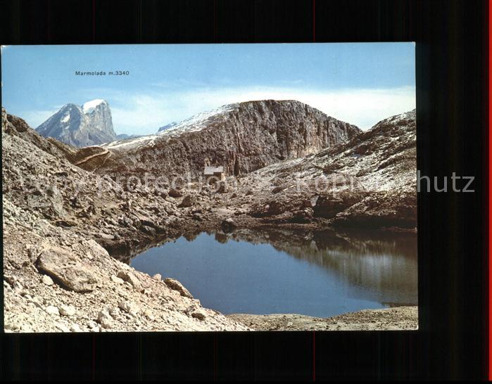 Antermoia Antermojasee Huette Schutzhaus Rosengartengruppe Marmolada Rifugio Gru
