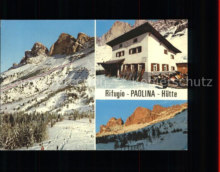 Paolina Huette Schutzhuette Rosengartengruppe Dolomiten Sonnenuntergang Rotwand