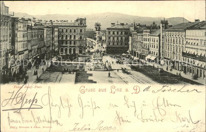 Linz Donau Franz Josef Platz Dreifaltigkeitssäule