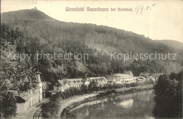 Giesshuebl-Sauerbrunn Tschechien Teilansicht Partie am Fluss